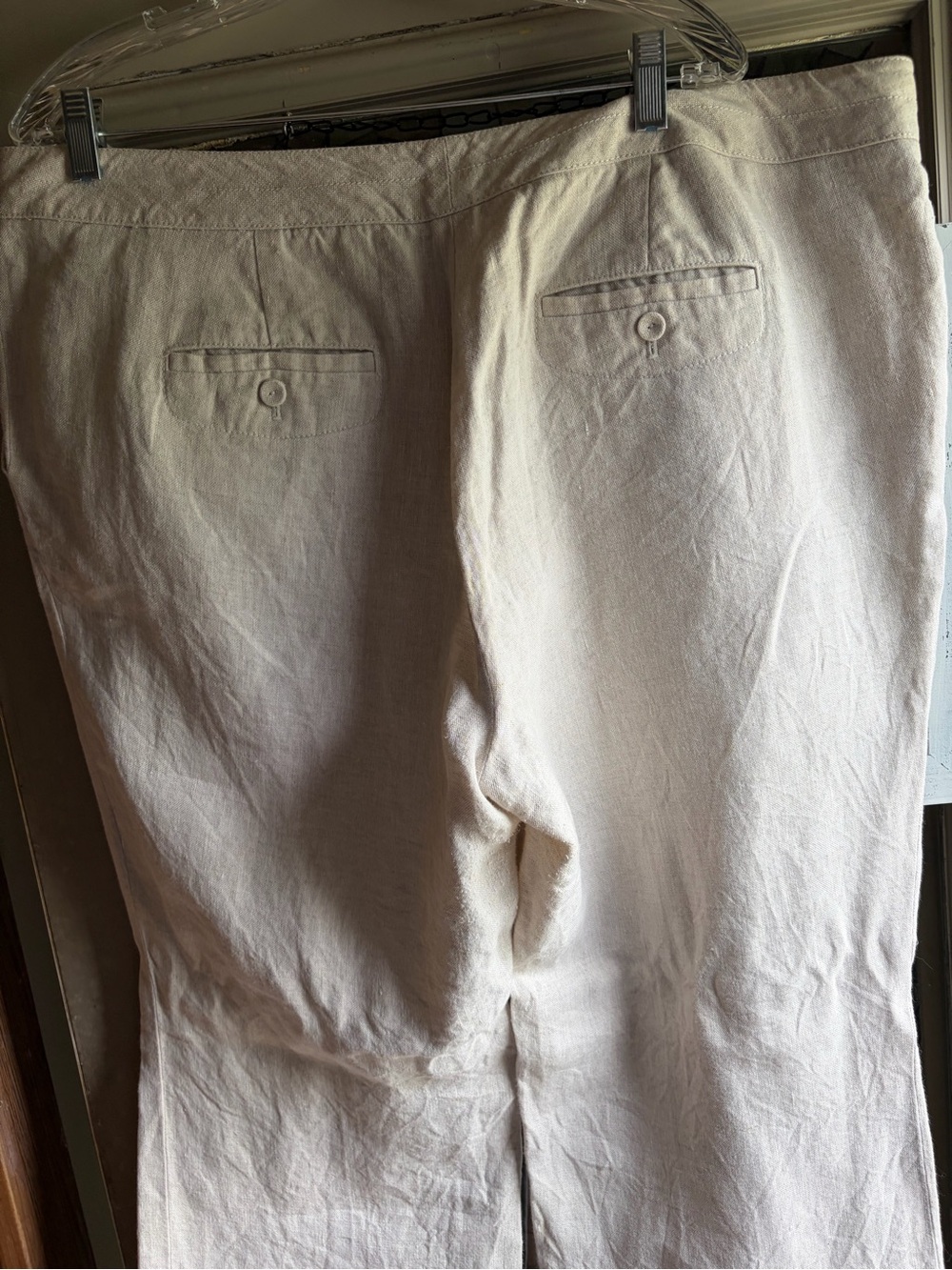 Talbots Stone Linen Pants - Picture 3 of 4